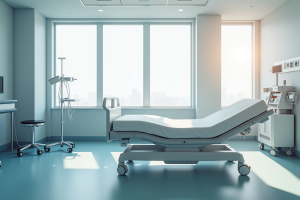 Lit médicalisé à hauteur variable pour patients en perte d'autonomie