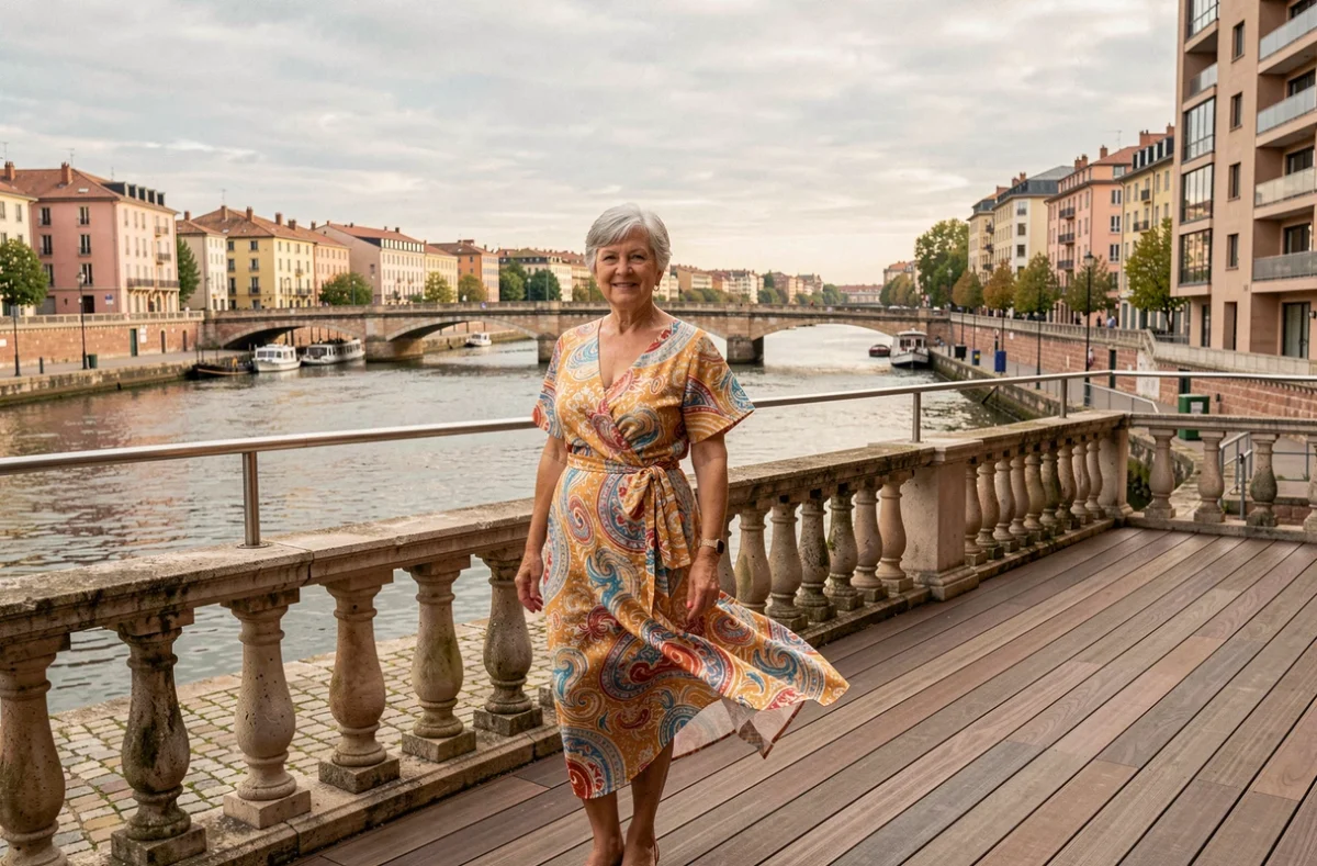 Résidente senior profitant de la vue sur la Garonne depuis la résidence Nohée Toulouse Quai Saint Pierre